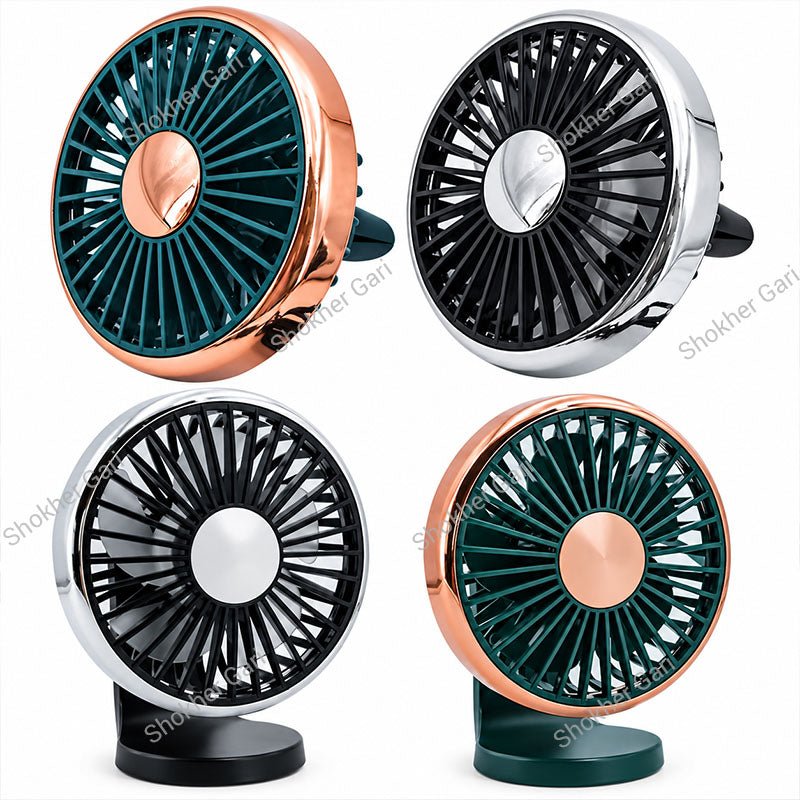 Car 360° Rotatable Air Vent Cooling Fan with Adjustable Angle and USB Powered Design