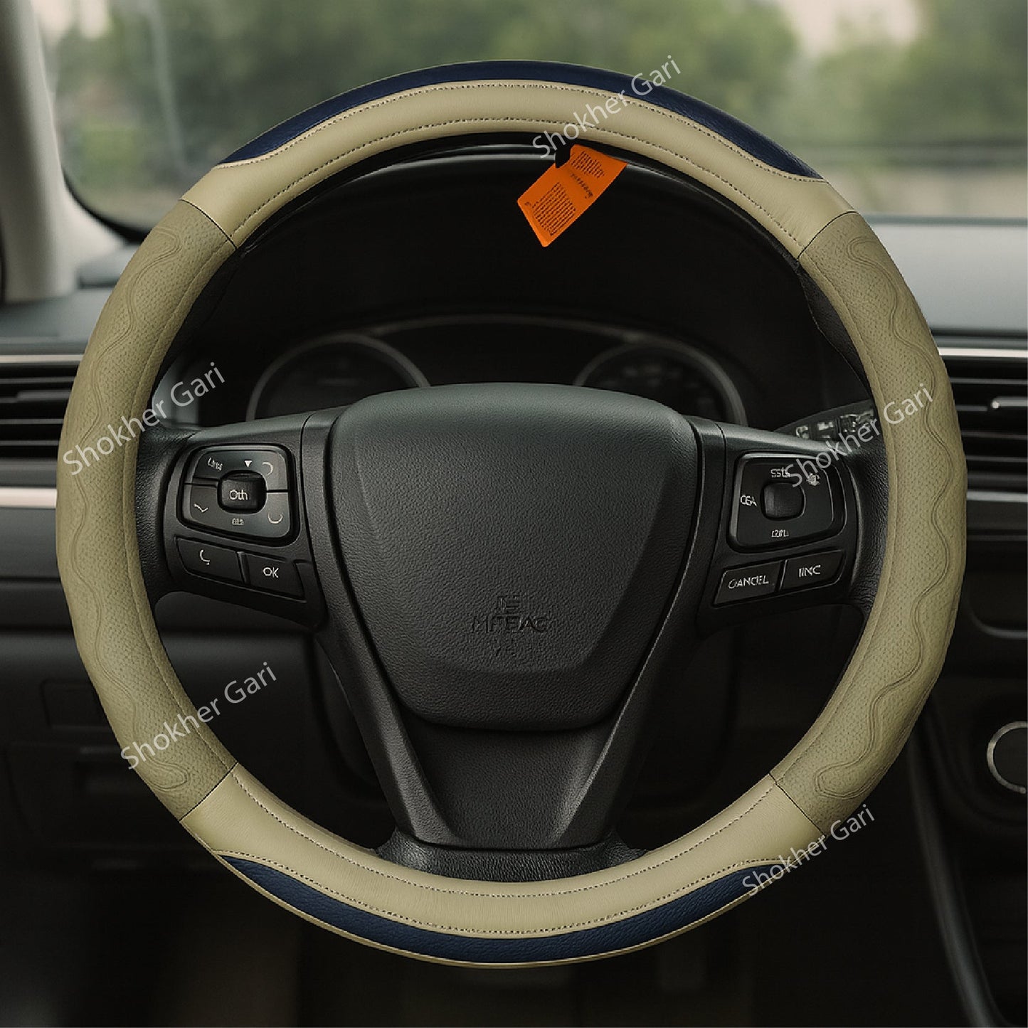 Half Carbon Web Steering Cover