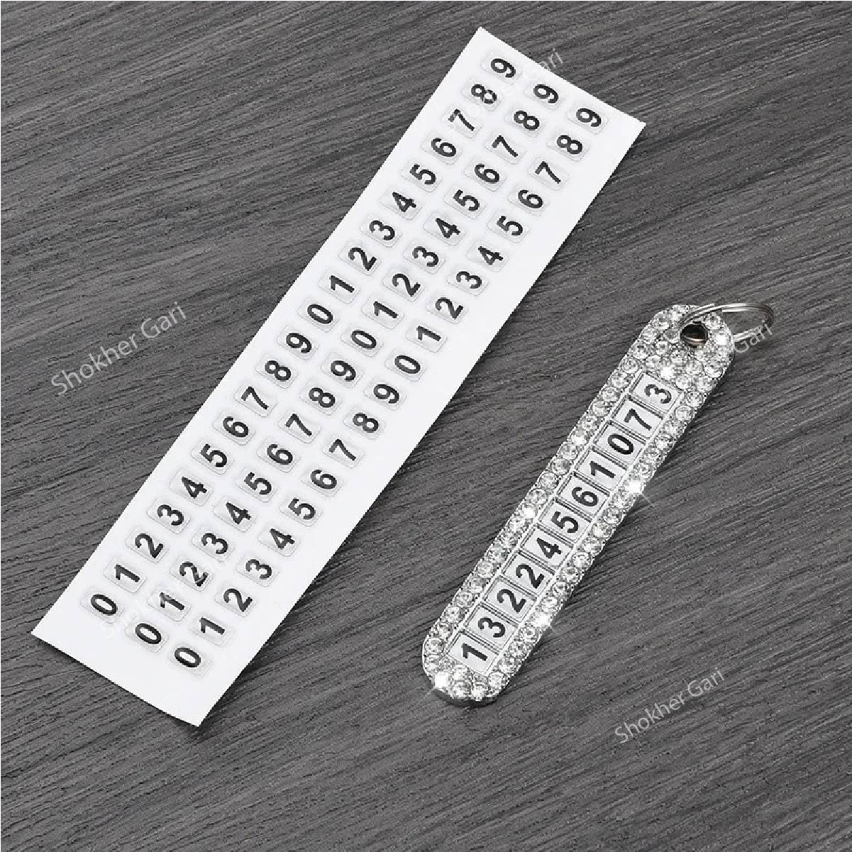 Anti-lost Car Keychain Phone Number Card Keyring