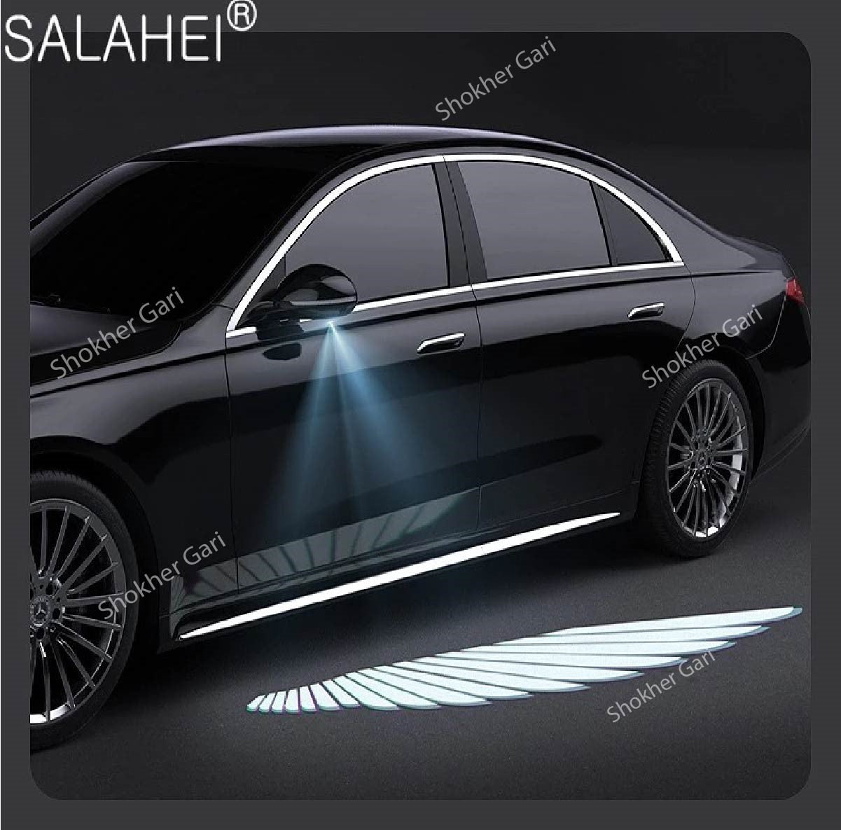 2pcs Car Angel Wings Welcome Light image 5