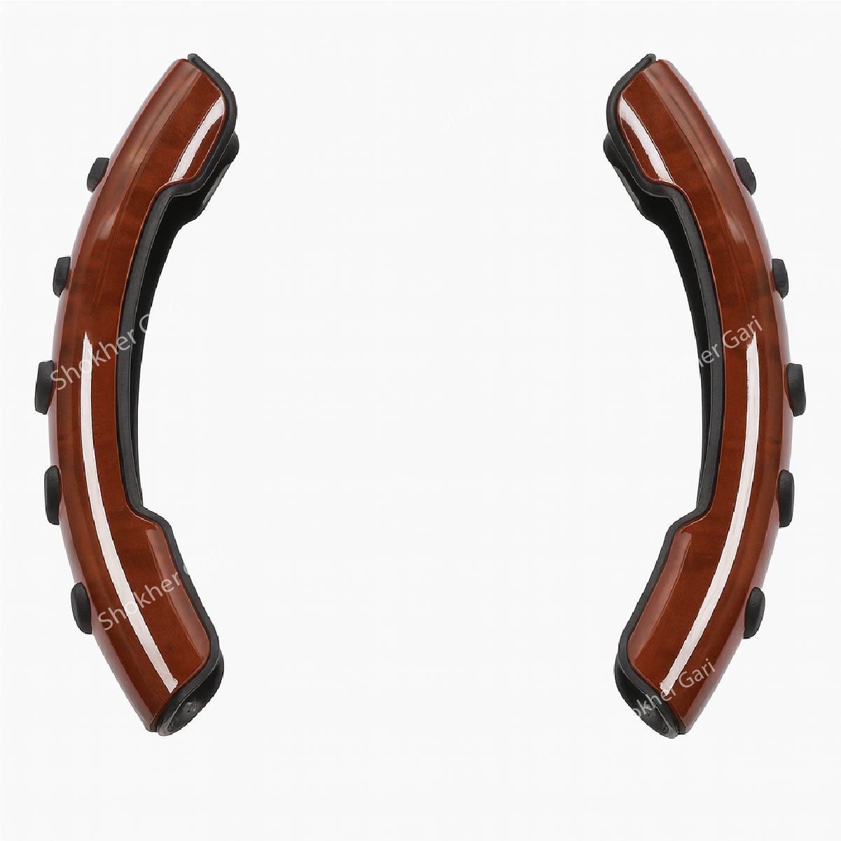 Car Half Steering Cover Carbon & Wooden - Wooden image