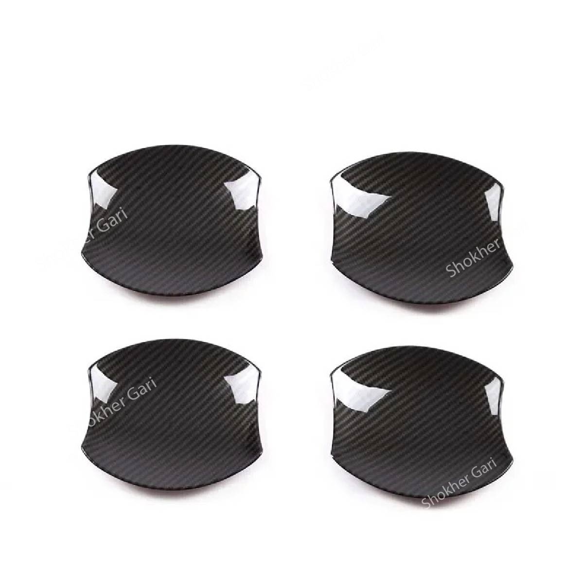 M/Y/P Car Door Handle Bowl Carbon Fiber Cover Trim 4pcs set