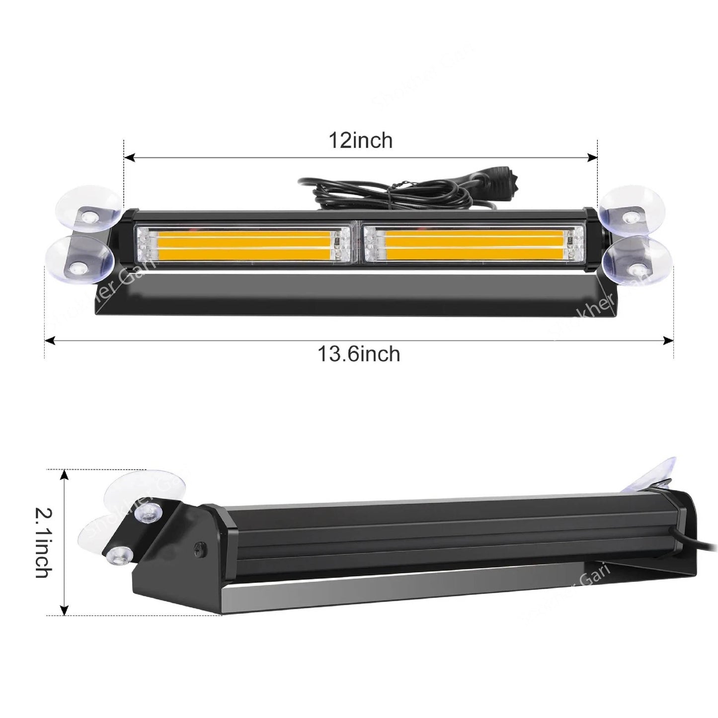 Front/Rear Windshield COB Strobe Lights - Emergency Strobe Dash Lights 12 Inches