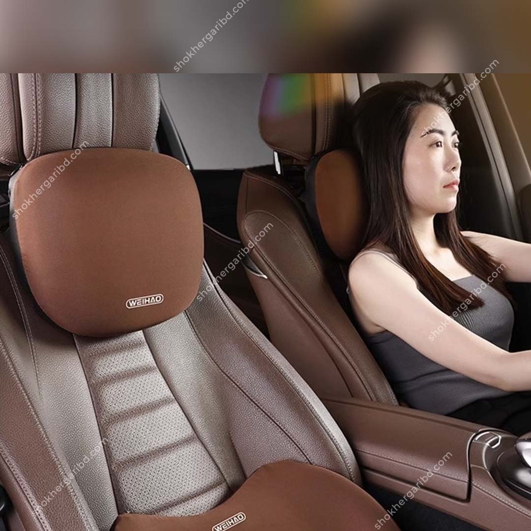 Car High Quality Memory Foam Neck Pillow - 1 Piece - Coffee image