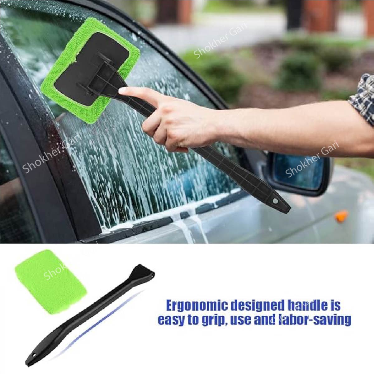 Windshield and Window Cleaner Microfiber Cloth Tool