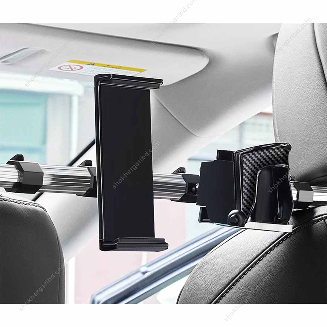 3-in-1 Car Headrest Pipe Cup Holder, Hook,Tablet