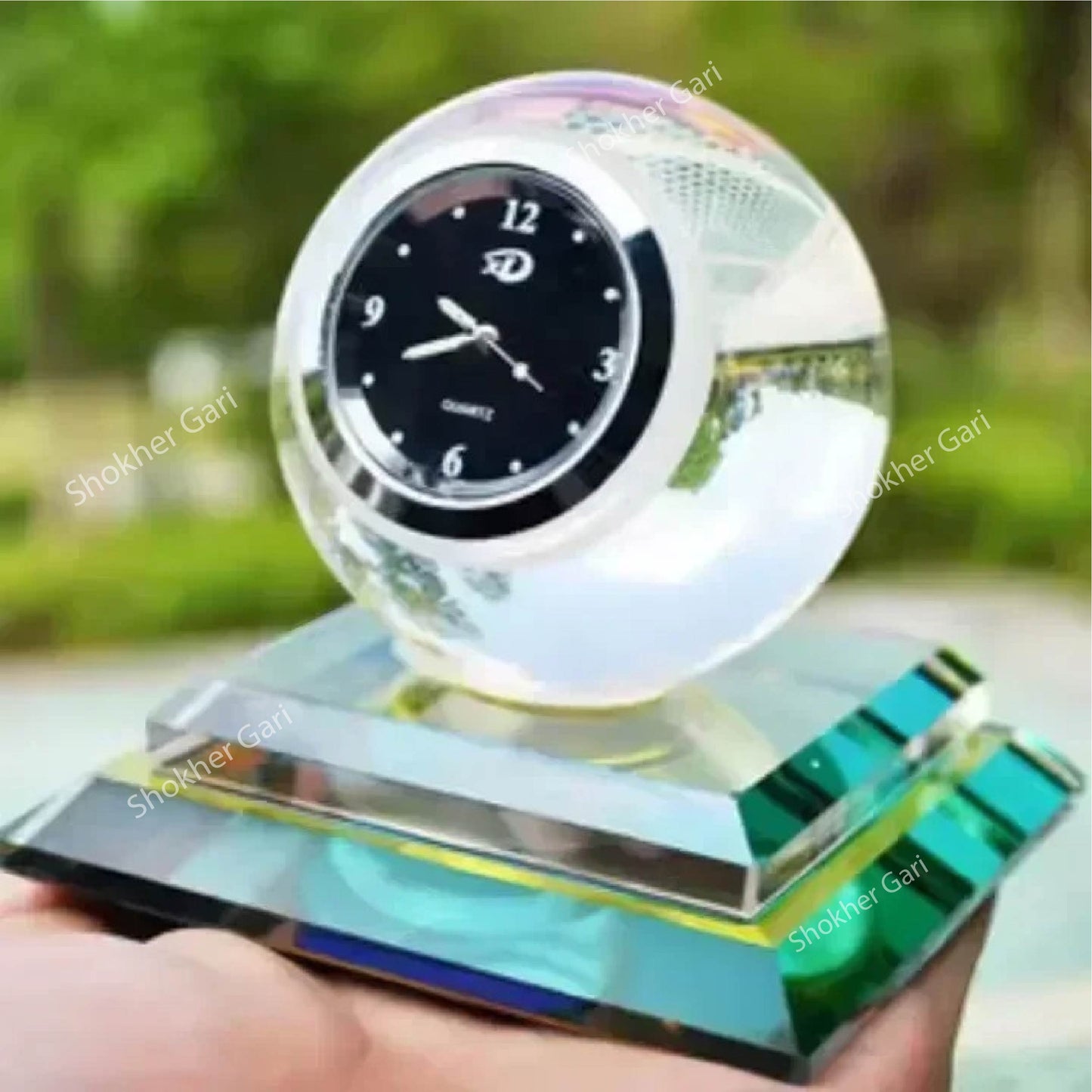 Crystal Clock Perfume with Secure Grip- Blue Colour