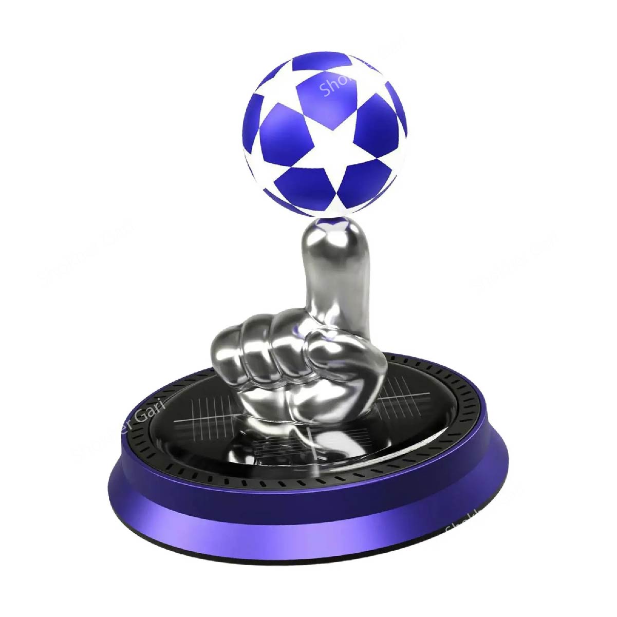 1pcs Football on Fingure Solar Car Perfume - Blue image