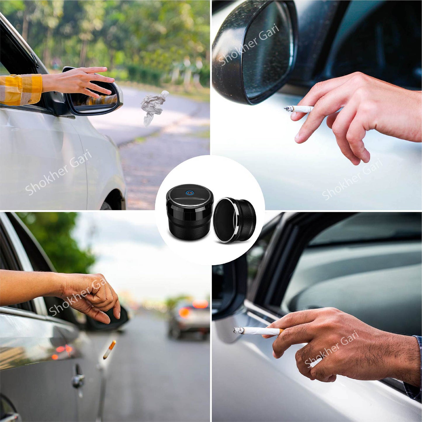 Creative Car Ashtray with LED Light