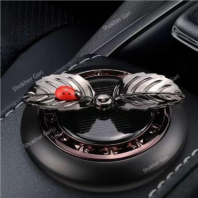 Solar Aroma Leaf Car Perfume and Showpiece - Black image