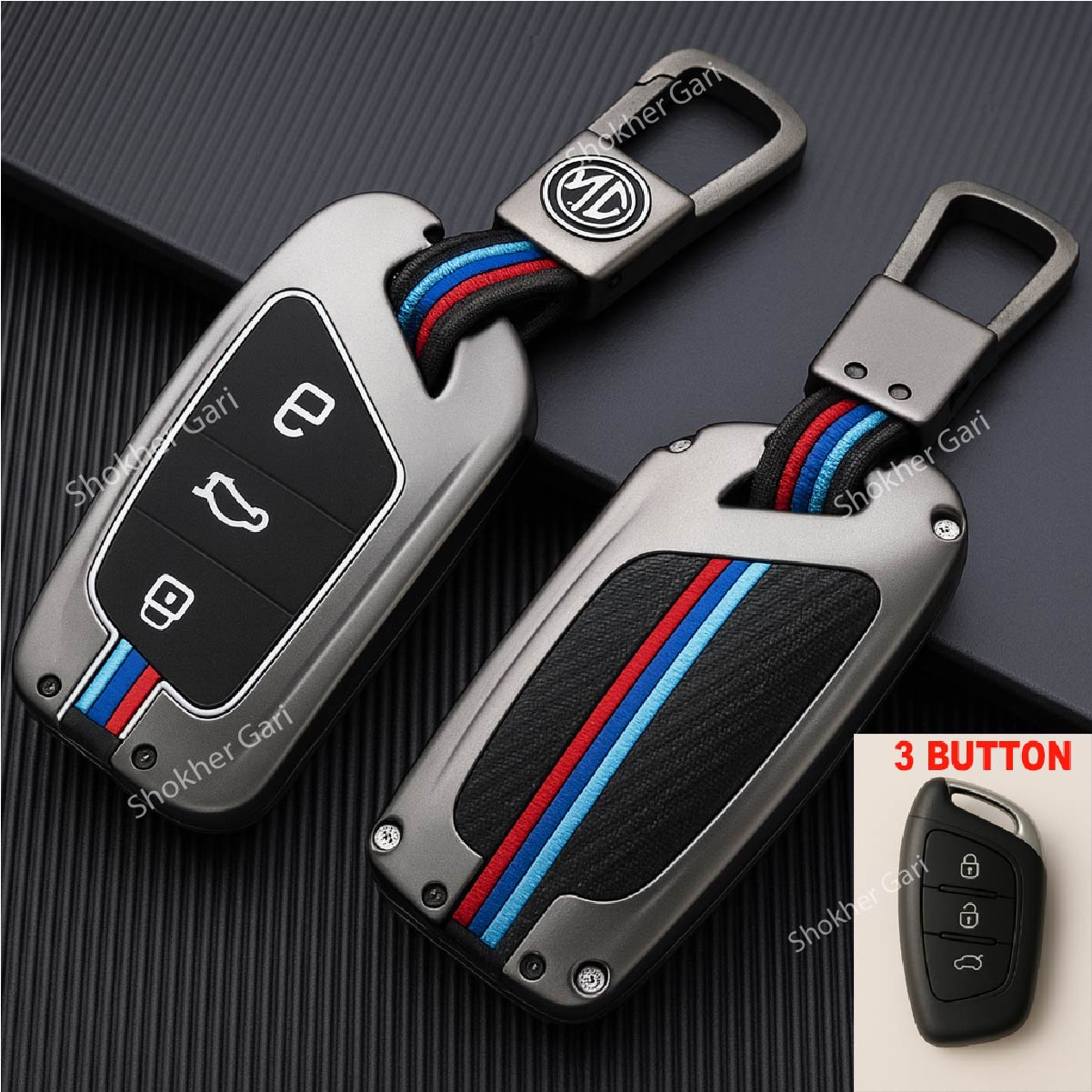 M/Y Zinc Alloy Key Cover Protection Metal Remote Cover For Toyota , Honda, Nissan, Mitsubishi,Hyundai, MG ,BMW Strong Key Cover - MG 3 image
