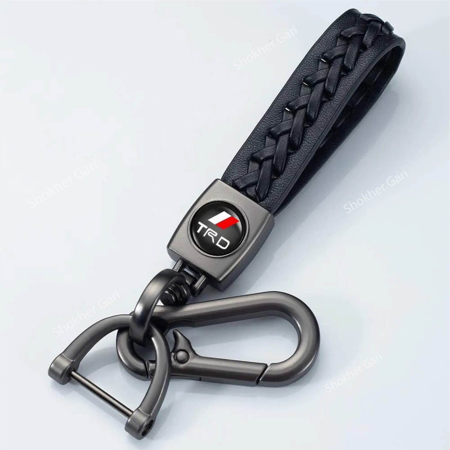 PU Leather Car Keychain with Glitter
