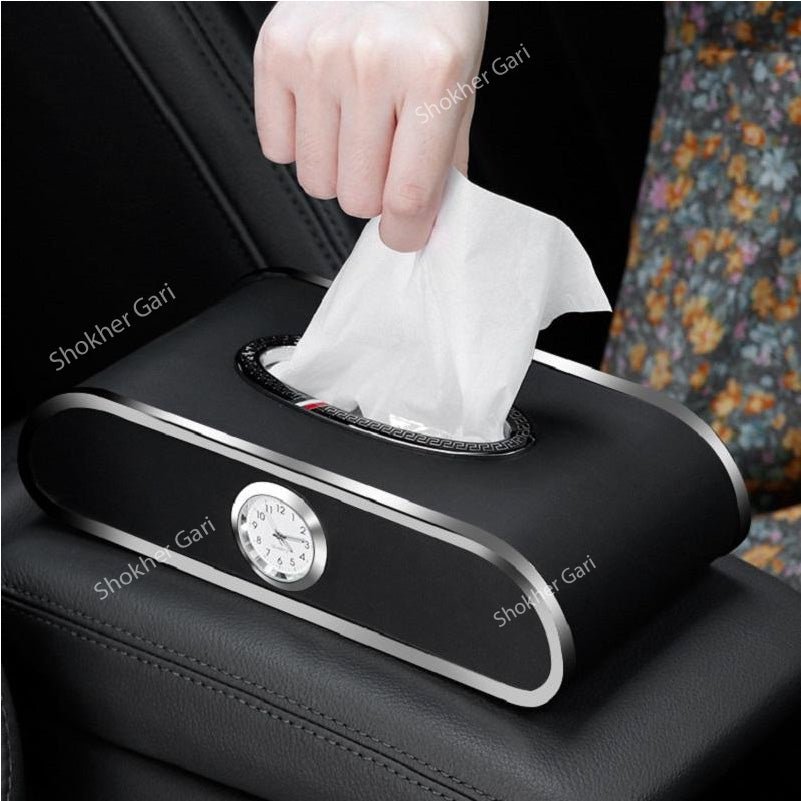 Car Tissue Box with Clock Number Plate