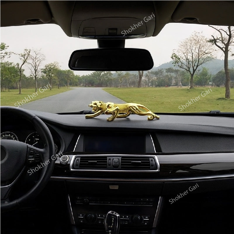 Car Dashboard Golden Jaguar Showpiece image 2