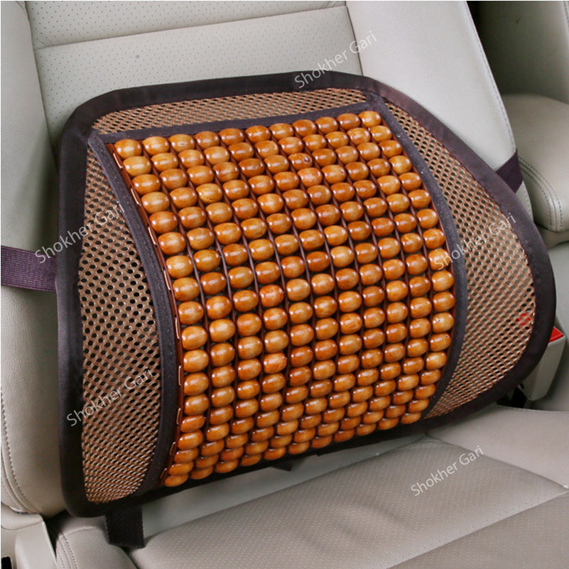 Wooden Back Support for Car Seat - Brown image