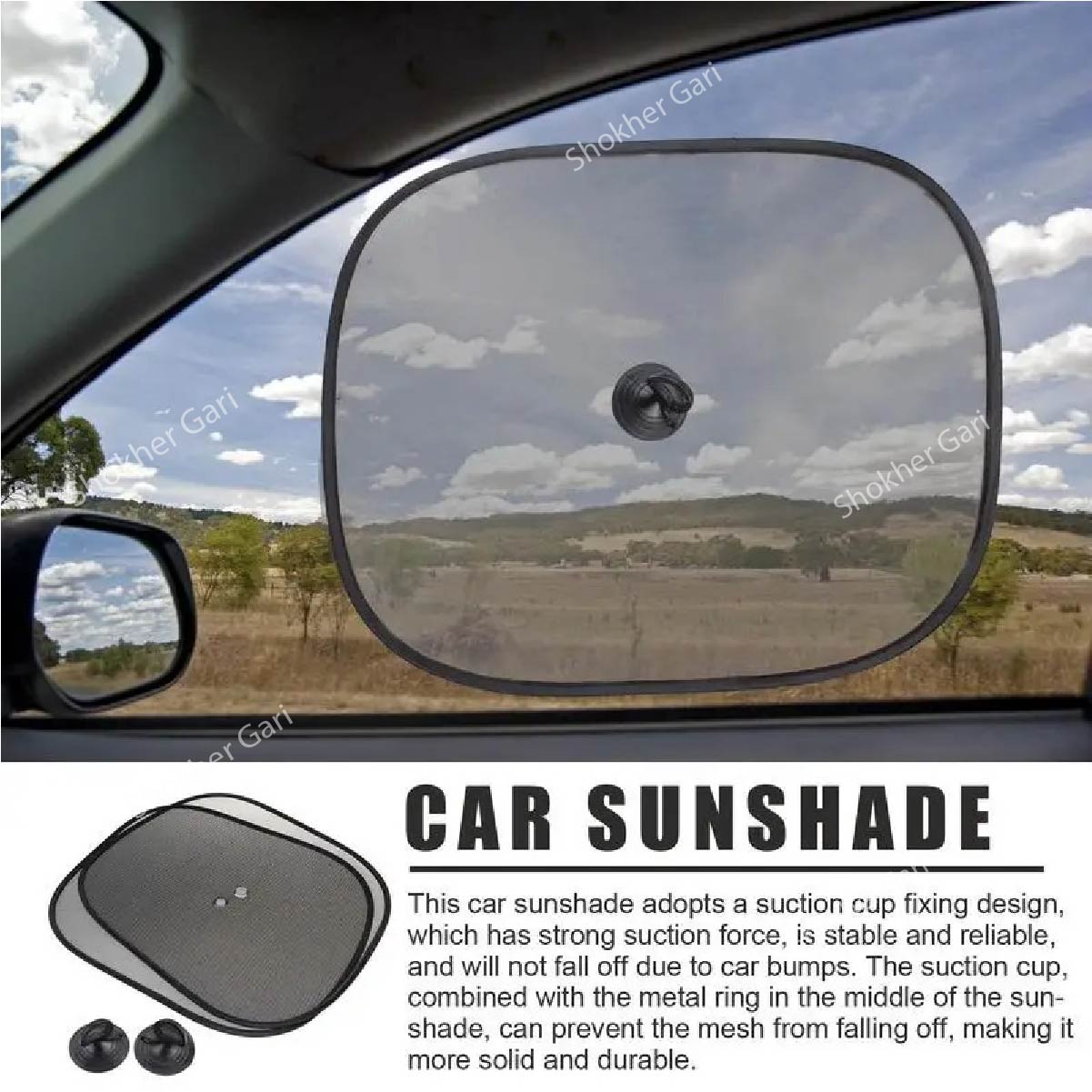 4pcs Car Window Sunshade Shield Window Curtain Folding image 4