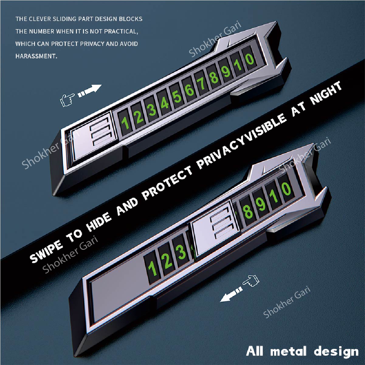 Car Metal Parking Number Plate