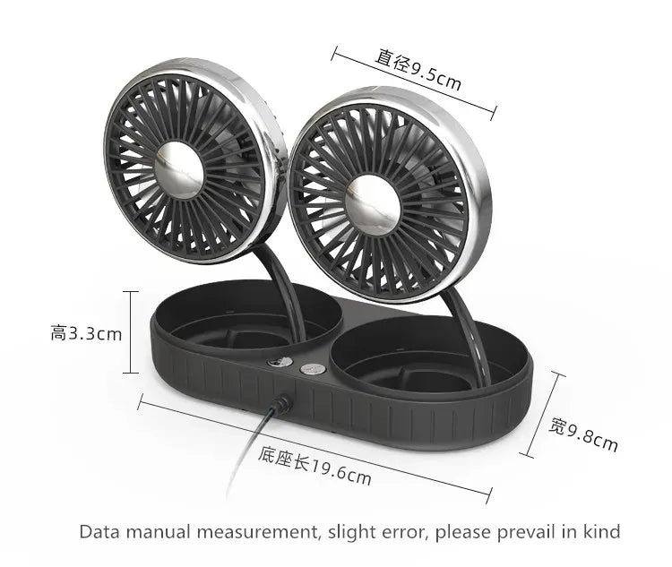 360-Degree Rotating Car Cooling Fan- Portable & Foldable Cooling Fan - Silver image