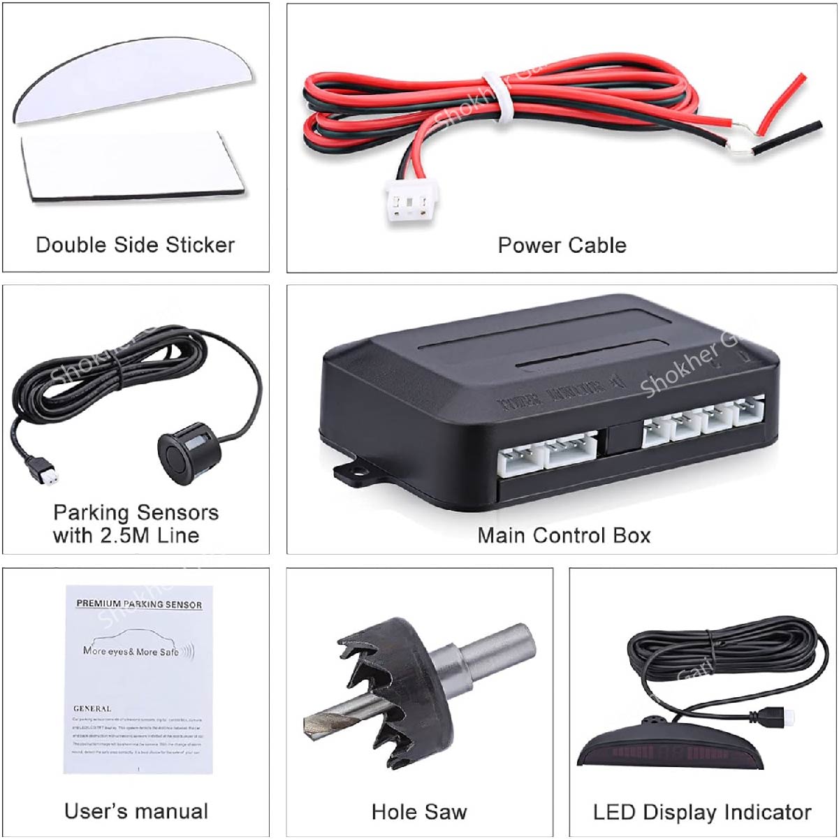 Car Parking Sensor System with 4 Sensors