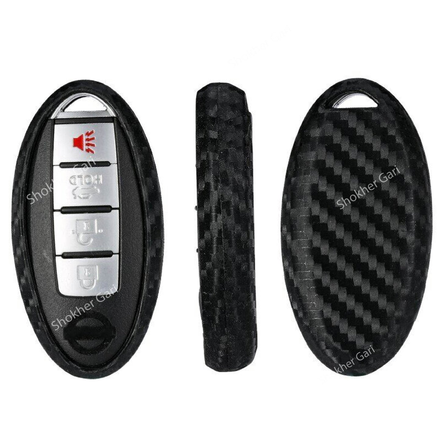 M/Y Carbon Fiber Remote Cover for Nissan X-trail , Blue bird, Juke, Sunny - 4 Button image