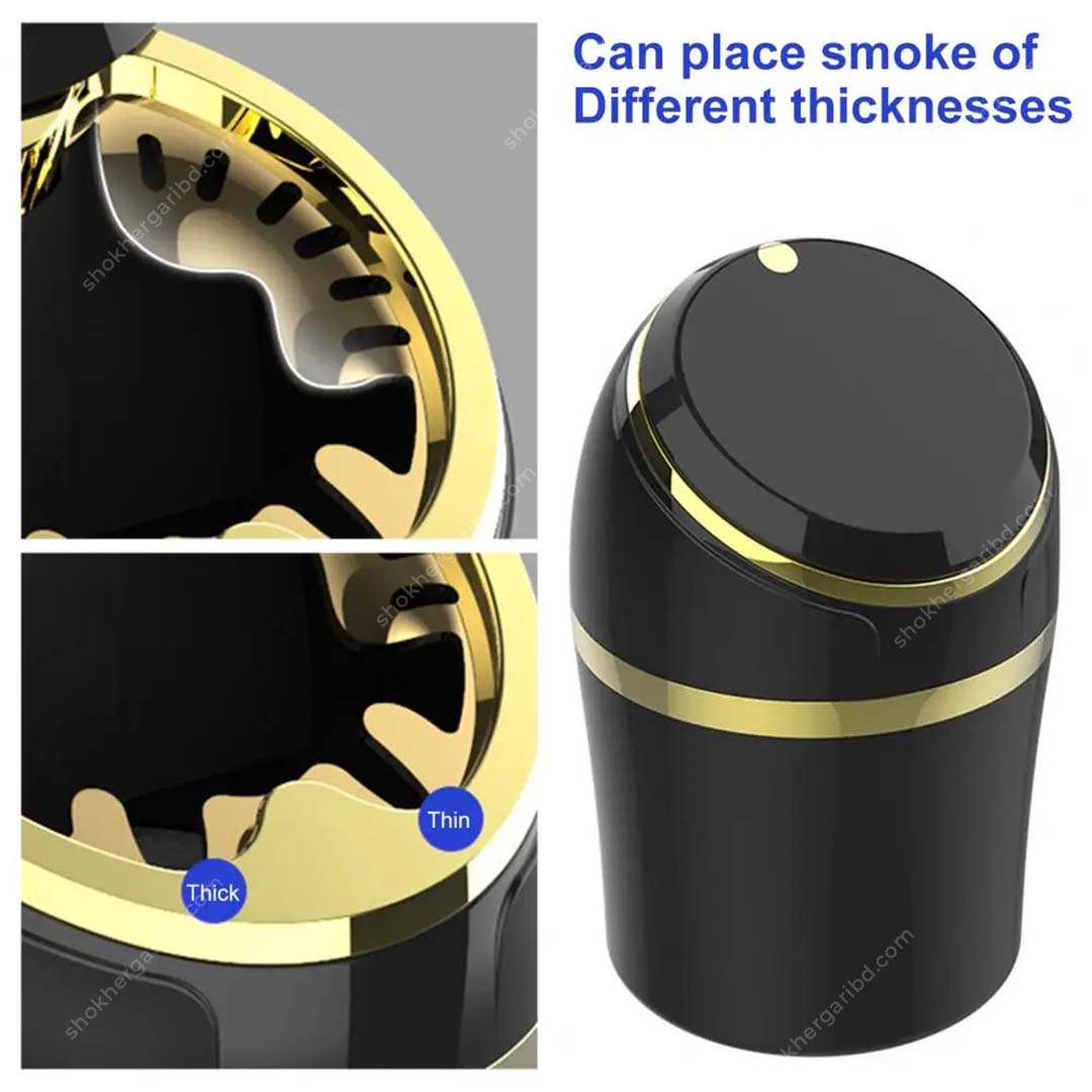 1pcs Steel Liner Small Auto Ashtray with LED Light