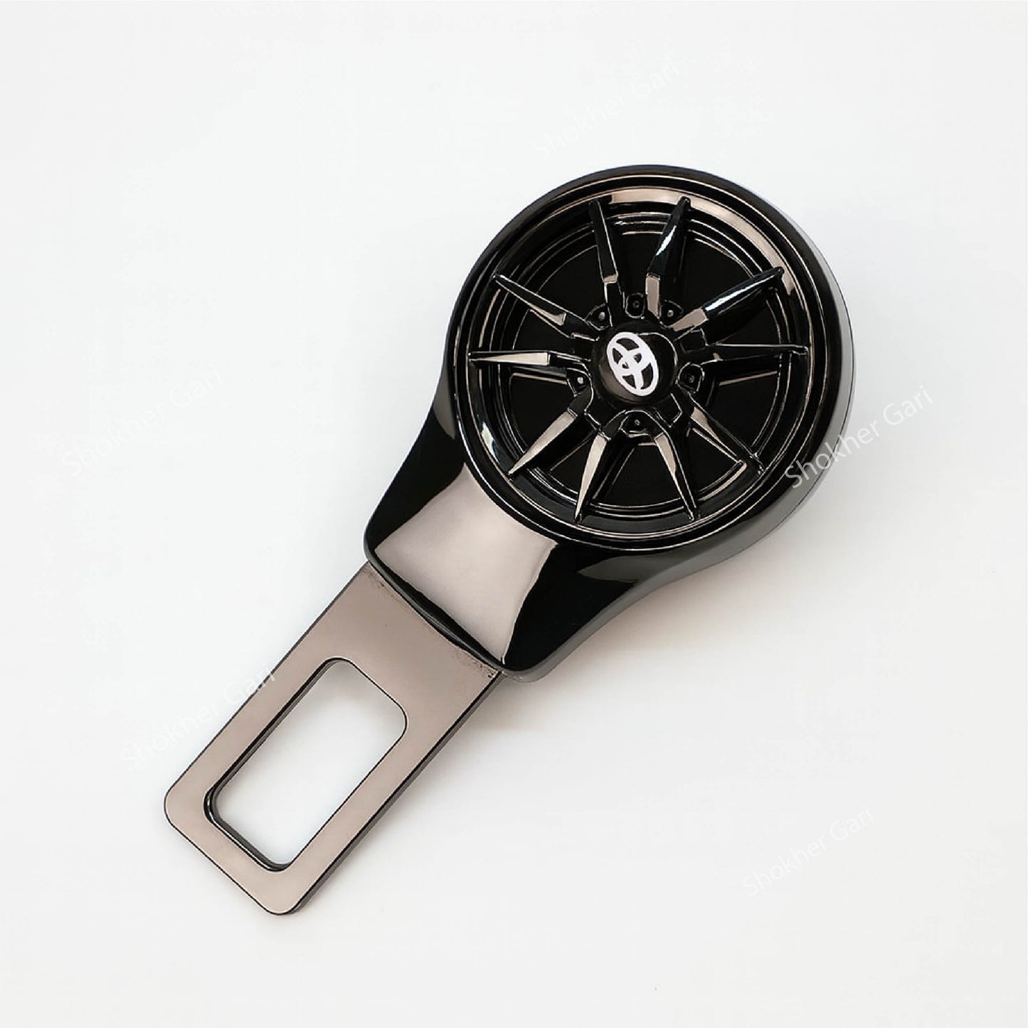 Car 2 in 1 Seat Belt Clip Wheel System With Toyota Logo 1 pcs