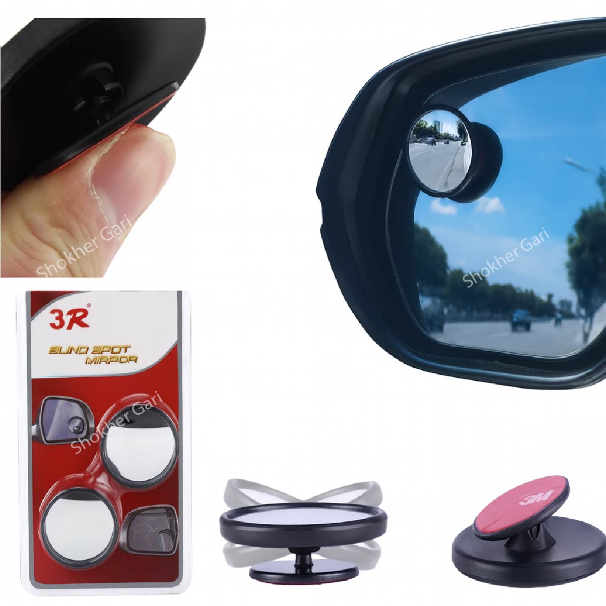 3R Blind spot mirror-Side mirror extension for driving safety 2pcs set