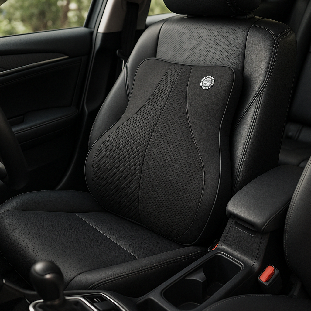 Car Artificial Back Support Pillow - Black image