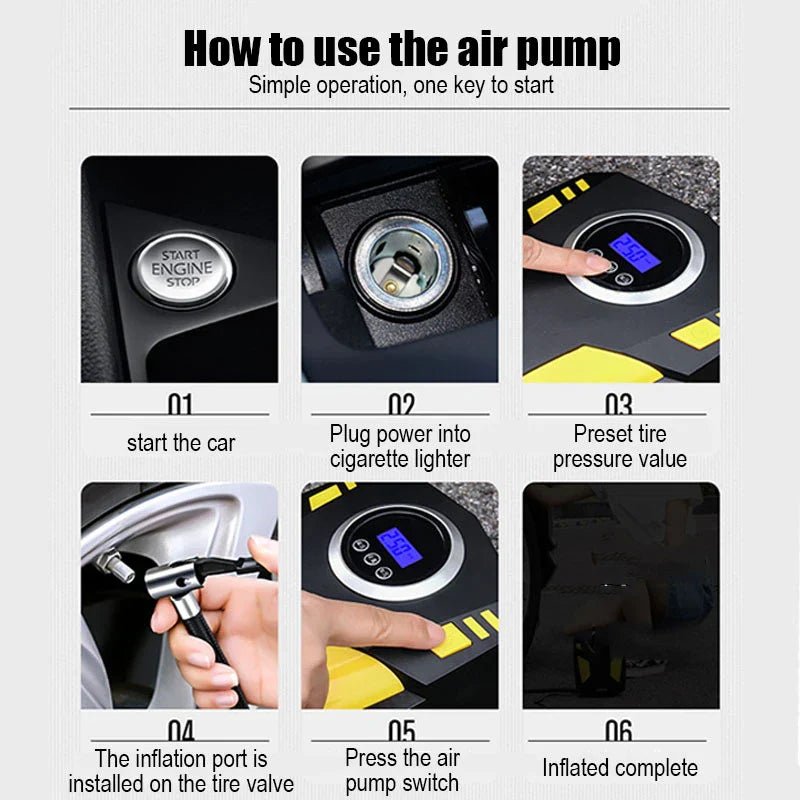 12V Tire Inflator Digital tool set Portable Car