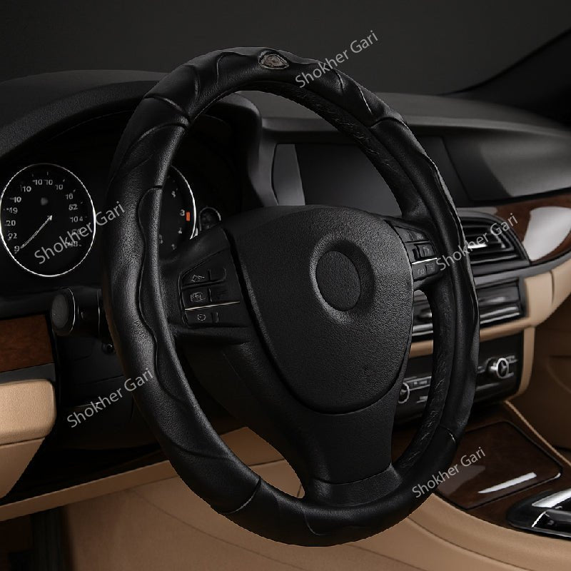 Car Designer Black Steering Wheel Cover