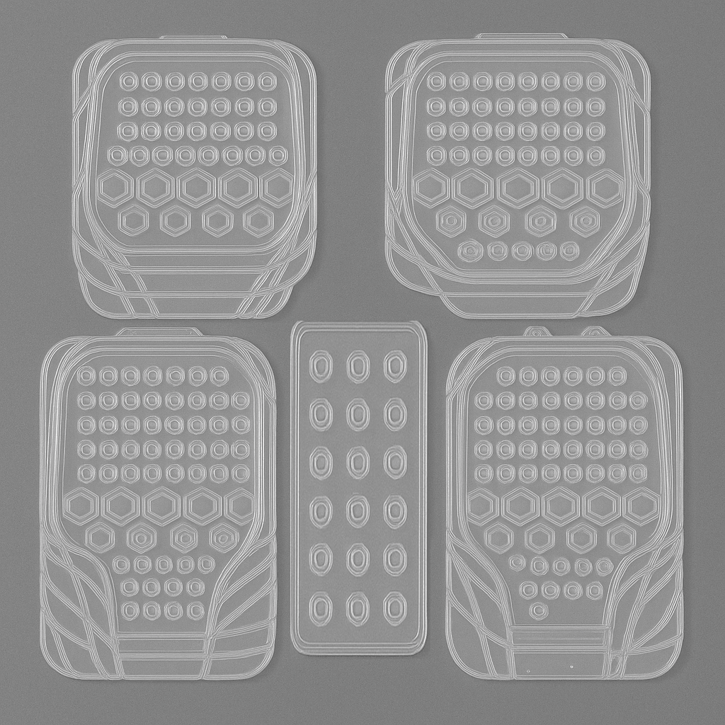 Universal transparent floor mat 5pcs set