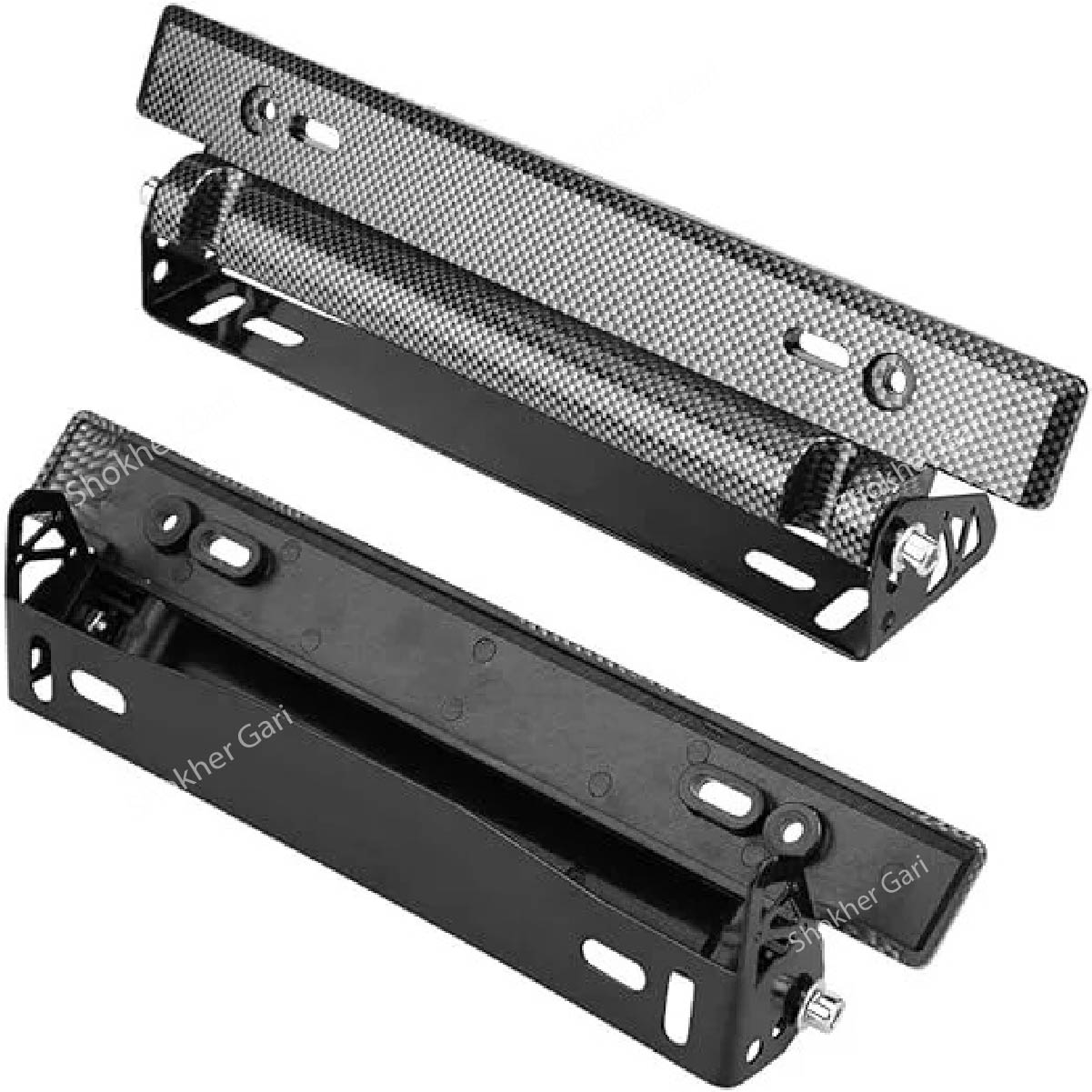 1peice Carbon fiber license plate holder- Car Hanging plate holder - Black image