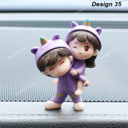 Car Dashboard Showpiece Cute Cartoon Couple Action Doll Balloon image 31