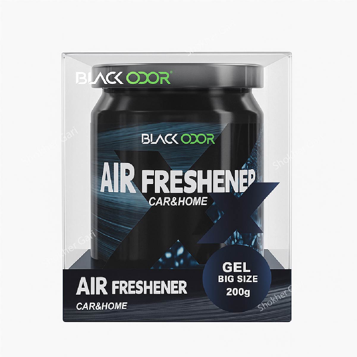 Gel Can Car Premium Quality BLACK Odor Air Freshener - Black Ice image