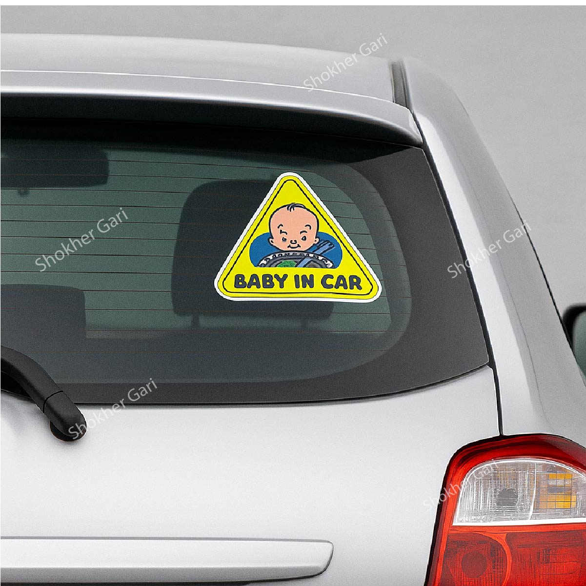 Car Reflective Car Sticker Baby in car Cartoon image 0