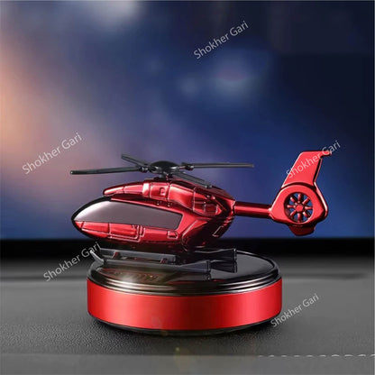 Car Air Freshener Solar Rotating Helicopter -3 Solid Colours image 0