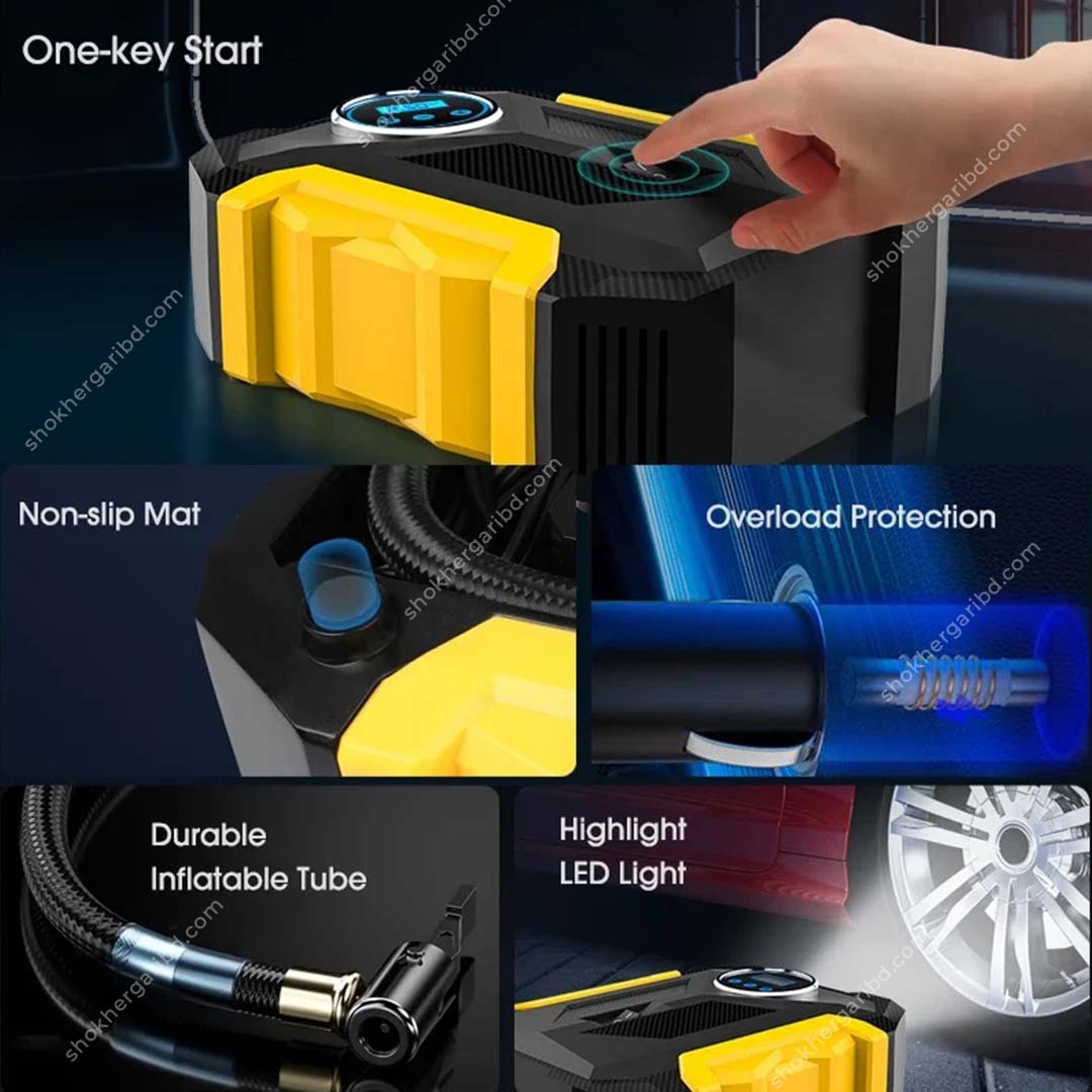 (DY) Portable Automobile Air Compressor Digital Tire lnflation Pump LED Lamp image 2