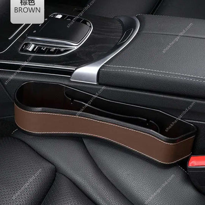 Multifunction PU Leather Portable Car Storage Box Seat Gap Filler Organizer image 3