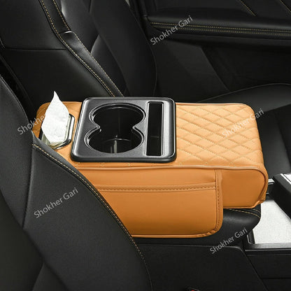 Car Armrest Cup and Phone Holder with Tissue box image 5