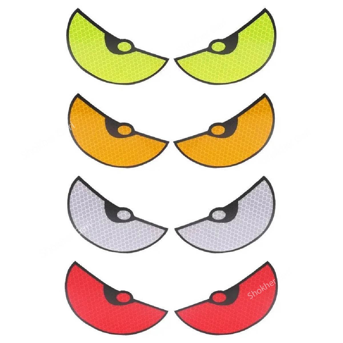 2Pcs Round Cat Eyes Pattern Night Reflective Sticker  image 4