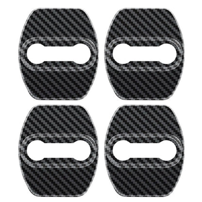 Metal 4Pcs Car Door Lock Protect Cover - Carbon image