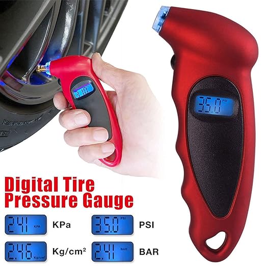 LCD Display Tyre Air Pressure Meter Gauge image 0