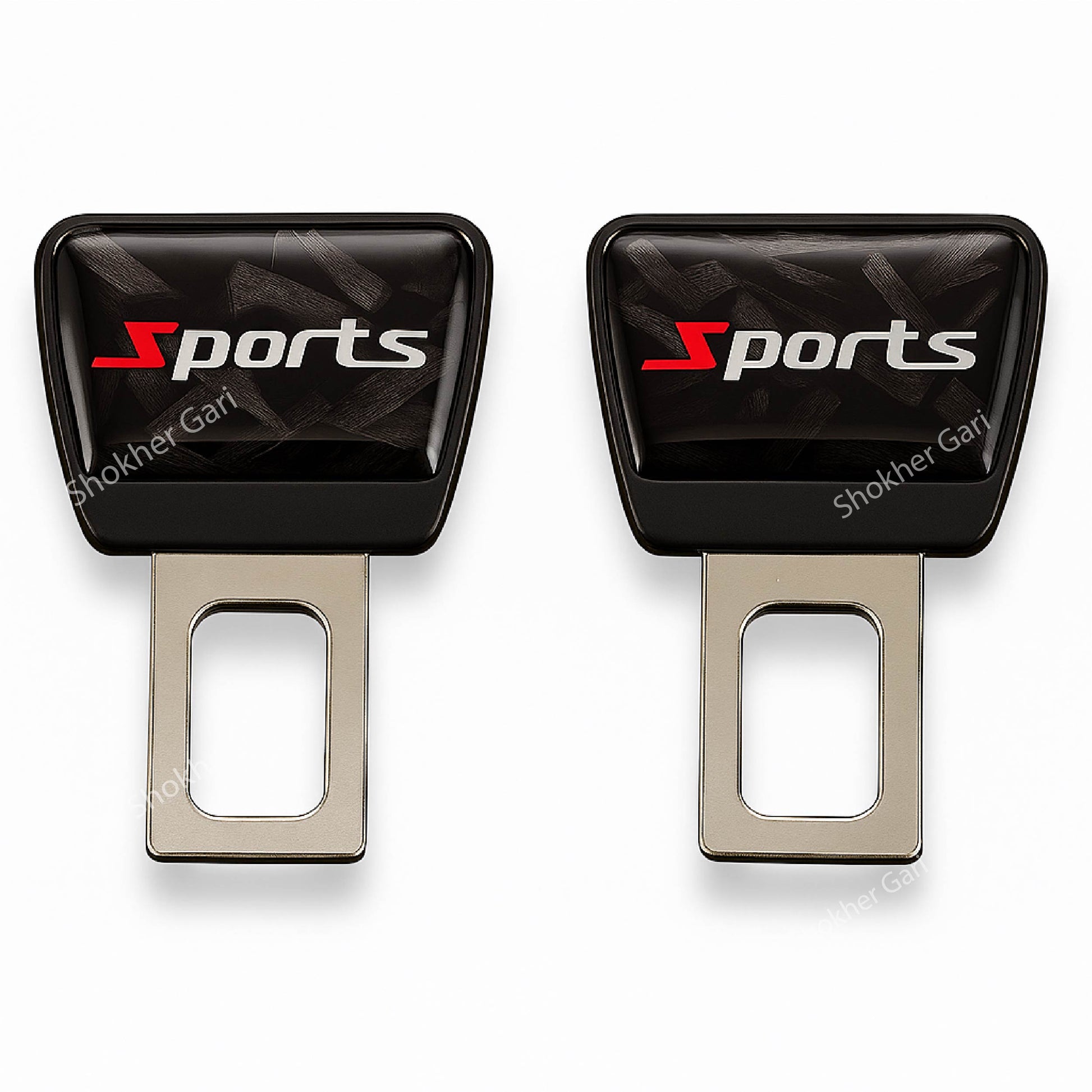 Car Metal Carbon Style Seat Belt Clip 2pcs image 2