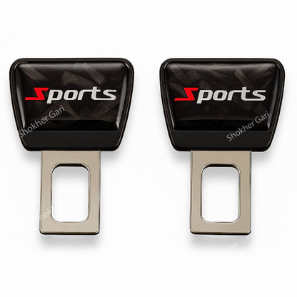 Car Metal Carbon Style Seat Belt Clip 2pcs image 2
