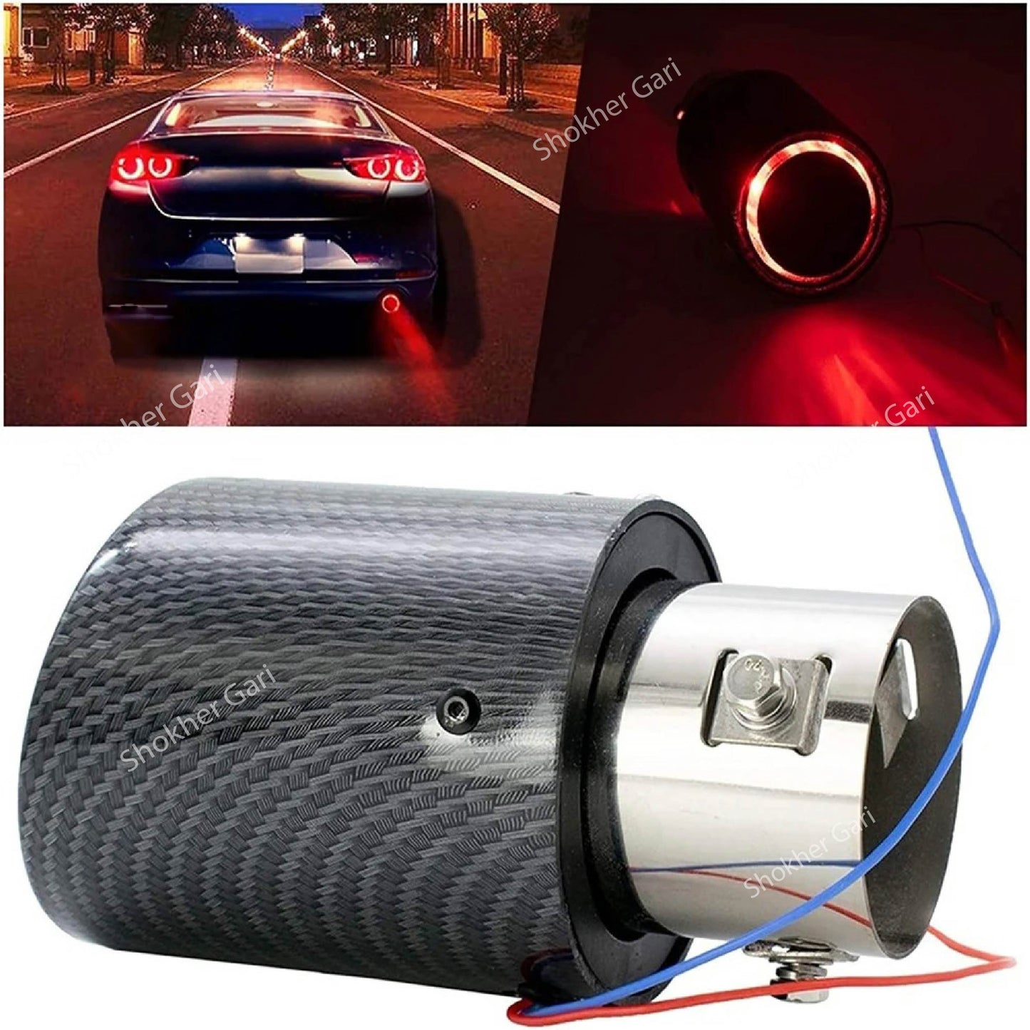 Car Exhaust Muffler Stainless Steel - Red image