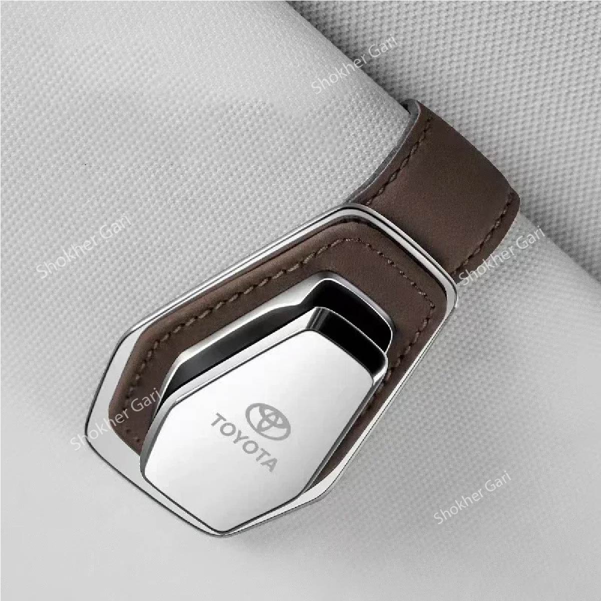 1Pcs Luxury Multi-Functional Car Glasses Holder Leather image 2