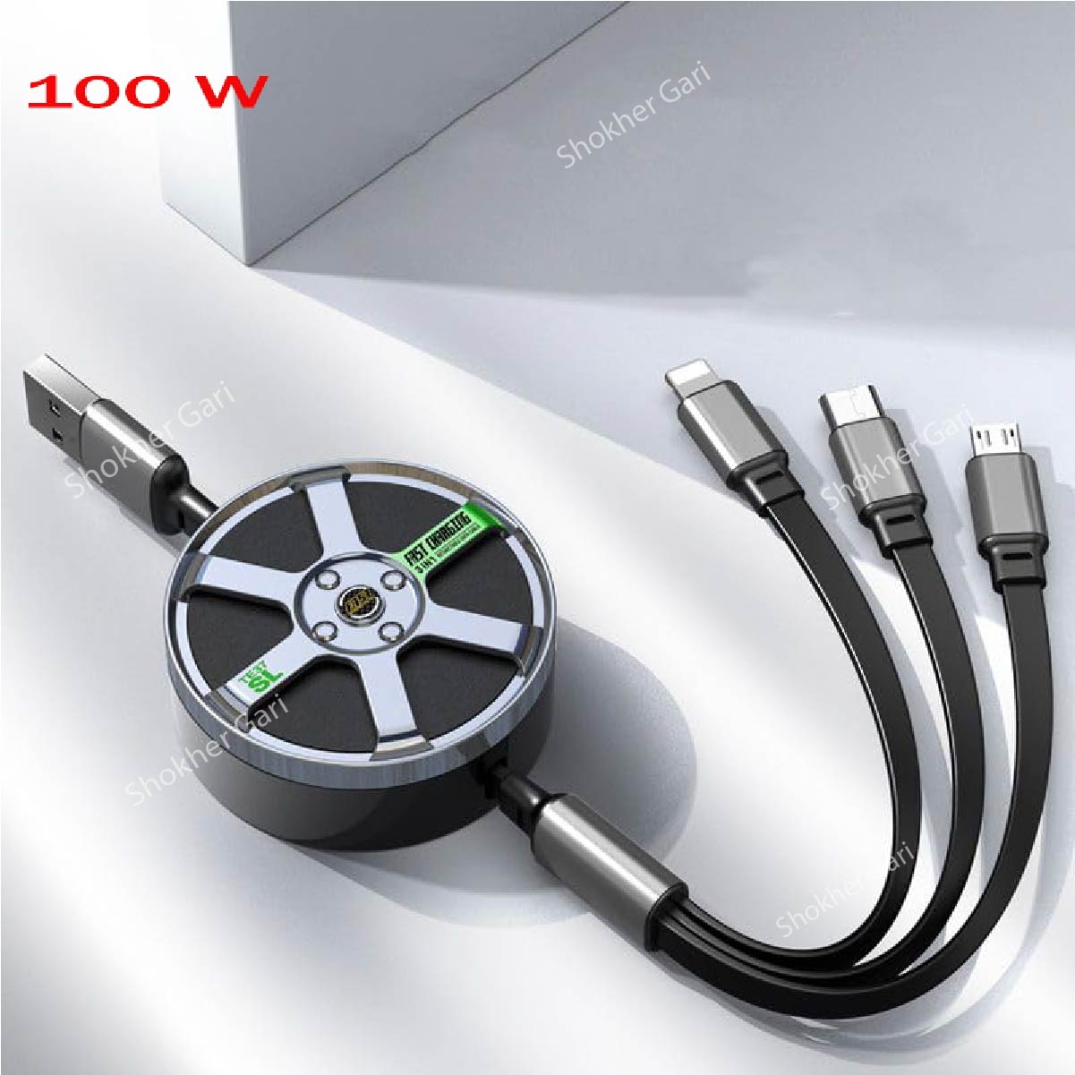 1 meter Cable Fast Charger Cord 3 in 1  image 4