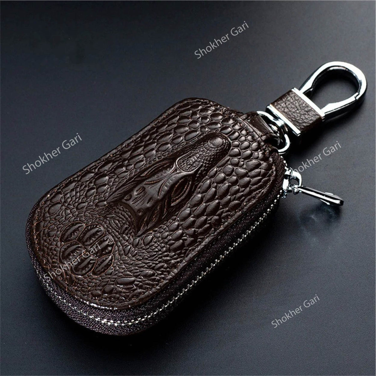 Crocodile Leather Key Holder