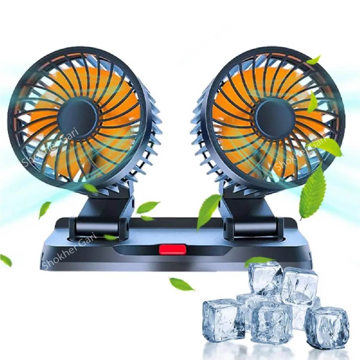 Two Head Electric Fan 360 Degree Adjustable image 1