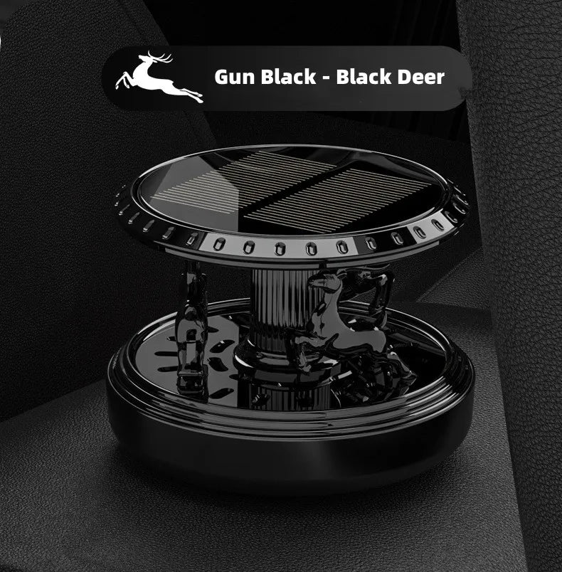 Solar Rotating Gold Plated Deer Car Perfume image 2